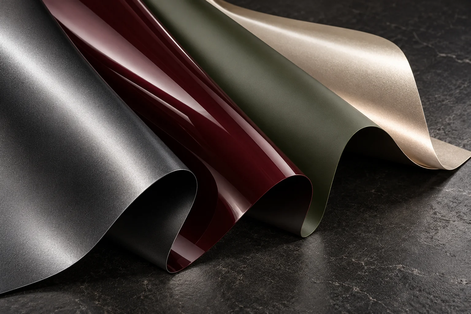 Explore satin, gloss and metallic colour. Illustrative concept.